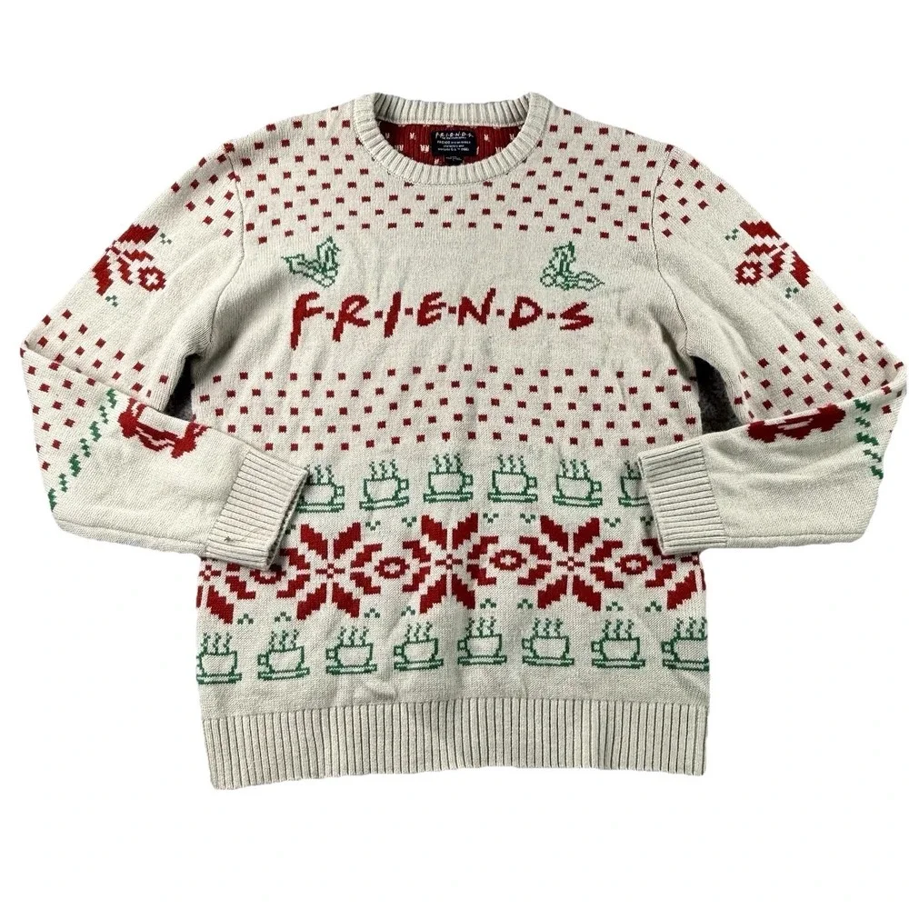 Friends Christmas Sweater ADULT LARGE Pullover Crew‎ Neck Holiday Y2K TV Series